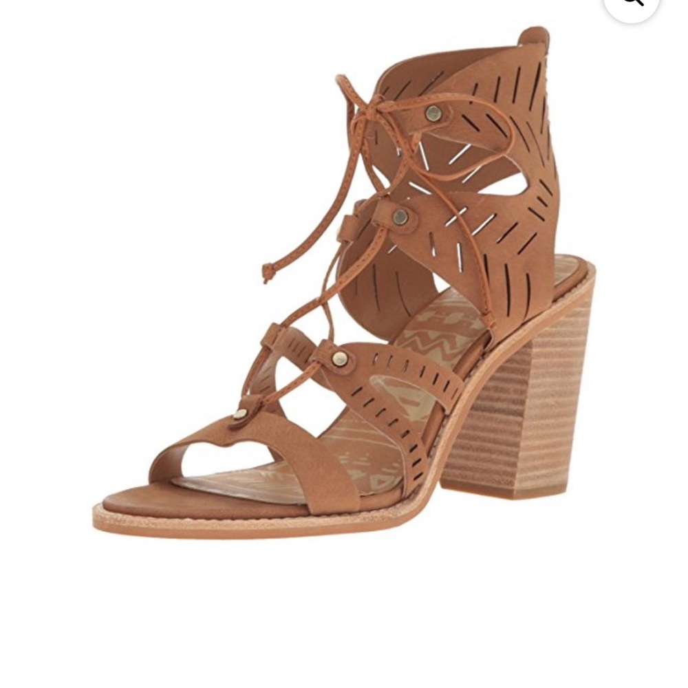Dolce Vita Women’s Brown Faux Leather Luci High Heel Sandal - Saddle Nubuck Sz 9